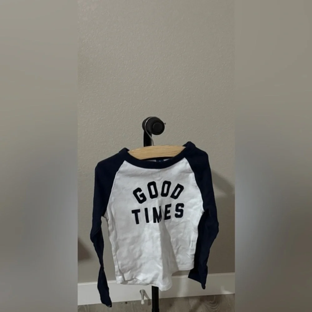 Old Navy Navy and White Long Sleeve Tee